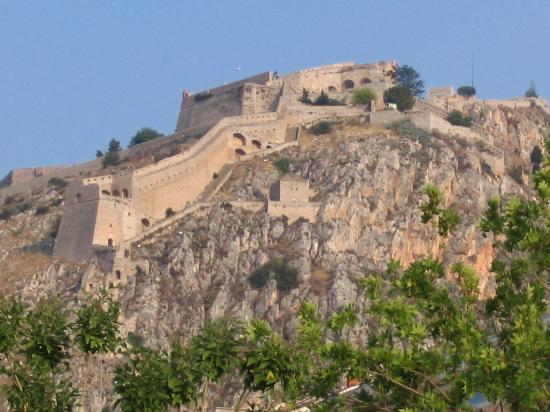 Widok na zamek w Nafplio